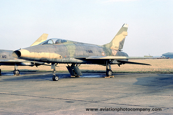 French Air Force North American F-100D Super Sabre 42212/11-MN stored at RAF Sculthorpe (1976)