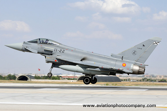 Spanish AF Ala 11 Eurofighter EF-2000 C.16-42/11-22 at Anatolian Eagle, Konya (2014)