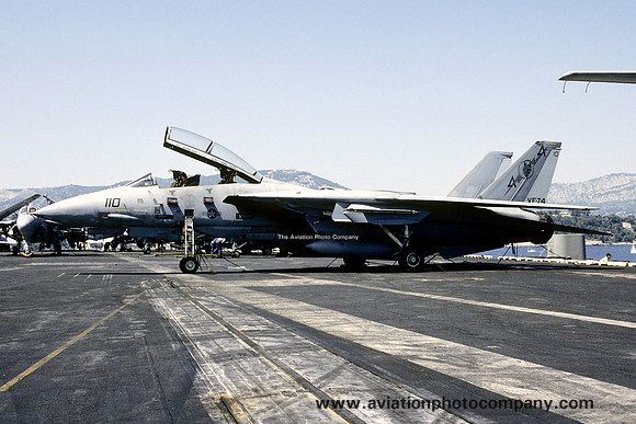 US Navy VF-74 Grumman F-14B Tomcat 161870/AA-110 on board USS Saratoga (1992)