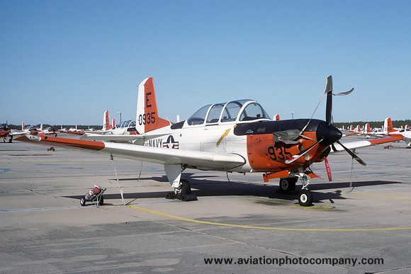 US Navy TAW-5 Beech T-34C Mentor 160935/E at NAS Whiting Field (1984)