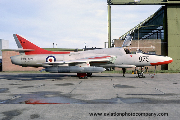 Royal Navy FRADU Hawker Hunter T.8 XF289/VL875 at RAF Lossiemouth (1985)