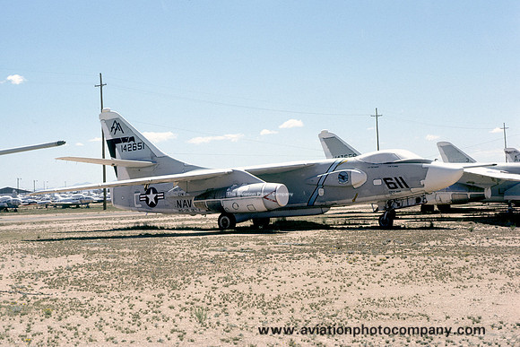 US Navy VAQ-135 Douglas EKA-3B Skywarrior 142651/AA-611 at MASDC Davis Monthan (1976)