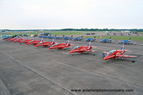 RAF Red Arrows on the ramp at RIAT Fairford (2014)