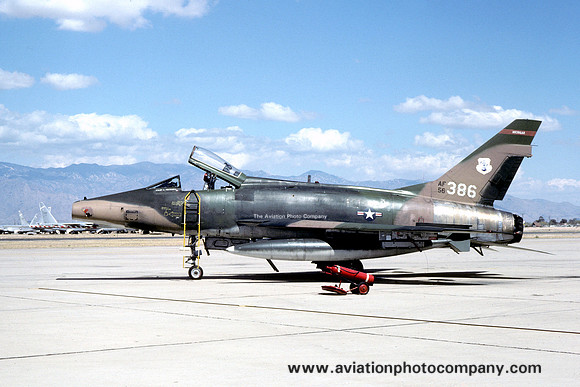USAF Michigan ANG 107 TFS North American F-100D Super Sabre 56-3386 (1976)