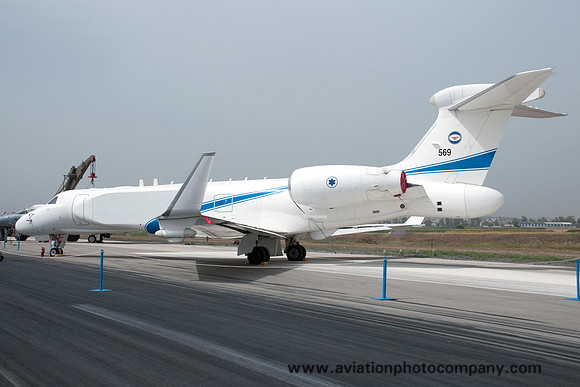 Israeli Air Force 122 Squadron Gulfstream 550AEW 569 at the Tel Nof Open Day (2014)