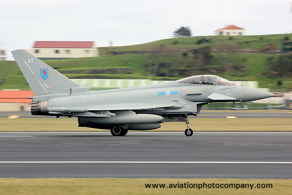 RAF 6 Squadron BAE Typhoon FGR.4 ZK318/ET at Lajes (2014)