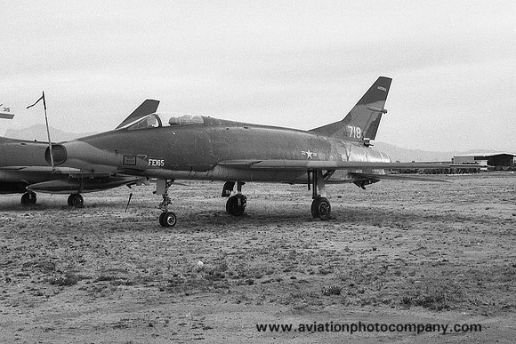 USAF Arizona ANG 152 TFTS North American F-100C Super Sabre 55-2718 at MASDC Davis Monthan (1972)