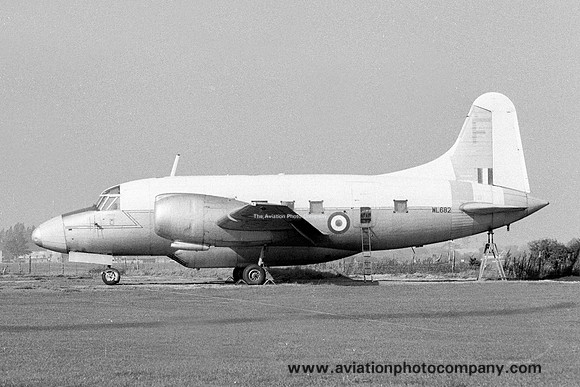 RAF 6 FTS Vickers Varsity T.1 WL682 stored at RAF Finningley (1971)