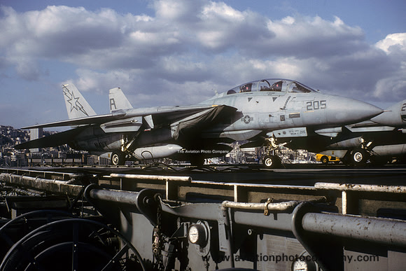 US Navy VF-33 Grumman F-14A Tomcat 159450/AB-205 on board USS America (1992)