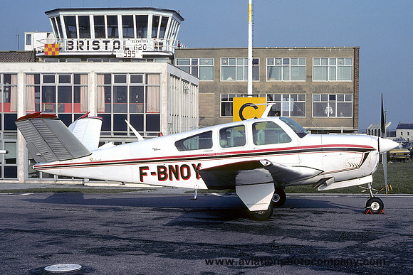 French Civil Beech V35 Bonanza F-BNOY at Bristol (1976)