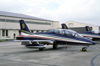 Italian Air Force Frecce Tricolori Aermacchi MB-339A MM54480/8 at IAT Fairford (1987)