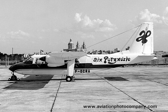 Air Polynesie Britten-Norman BN-2A-27 Islander F-OCRA at Luqa (1970)