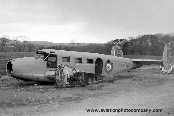 Royal Navy Beech Expeditor HD765 at Balado Bridge (1957)