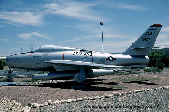 USAF Arizona ANG Republic F-84F 52-8973 displayed at Tucson ANGB (1999)