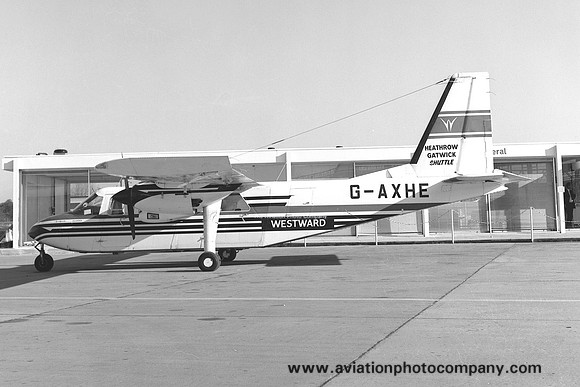Westward Heathrow-Gatwick Shuttle Britten-Norman BN-2A Islander G-AXHE (1969)