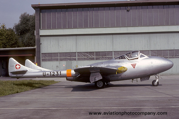 Swiss Air Force De Havilland Vampire T.11 U-1231 (1977)
