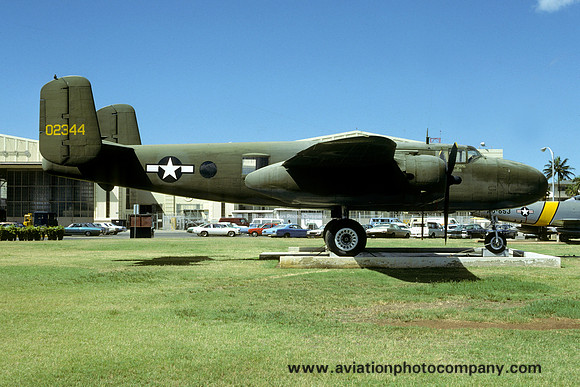USAF North American B-25B Mitchell 40-2344 displayed at Hickam AFB (1979)