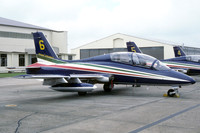 Italian Air Force Frecce Tricolori Aermacchi MB-339A MM54551/6 at IAT Fairford (1987)