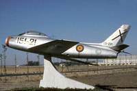 Spanish Air Force North American F-86F Sabre C.5-231/151-21 displayed at Moron de la Frontera (1987)