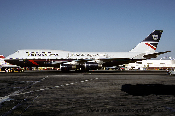 British Airways Boeing 747-400 G-BNLE at New York JFK (1991)