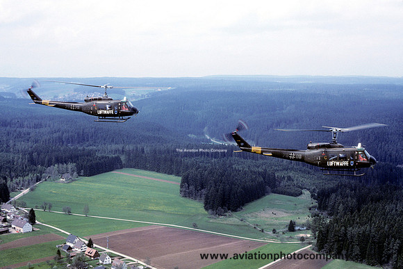 West German AF HTG64 Bell UH-1Ds 70+89 and 70+76 (1983)
