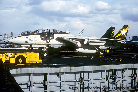 US Navy VF-33 Grumman F-14A Tomcat 160381/AB-200 on board USS America (1992)