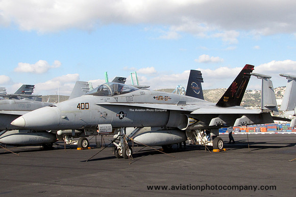 US Navy VFA-87 McDonnell Douglas F/A-18A Hornet 163107/AJ-400 on board USS George HW Bush (2011)