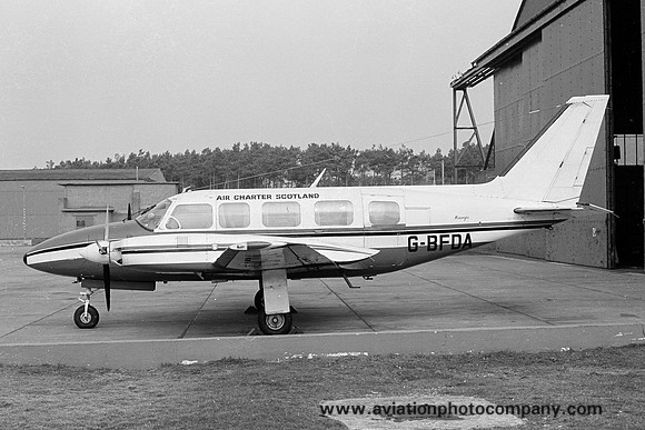 Air Charter Scotland Piper PA-31-350 Navajo Chieftain G-BFDA at RAF Lossiemouth (1984)