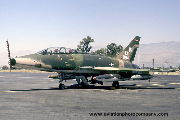 USAF Michigan ANG 107 TFS North American F-100F Super Sabre 56-3894/MI (1977)