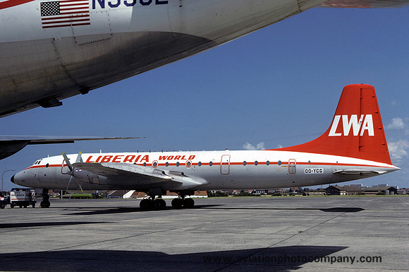 Liberia World Airlines Bristol Britannia 253 OO-YCG (1977)