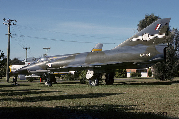 RAAF Dassault Mirage 3OA A3-44 displayed at Bankstown (1989)