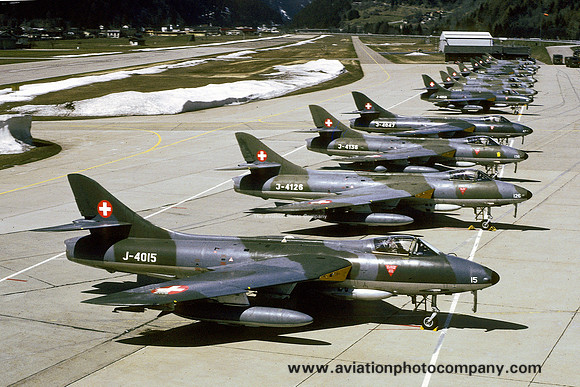 Swiss Air Force Hawker Hunter F.58 lineup (1985)