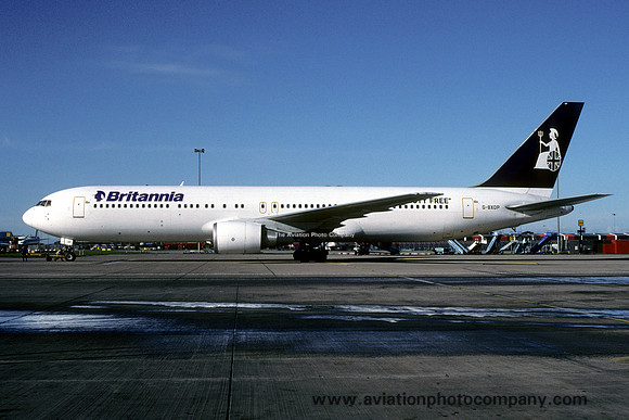 Britannia Airways Boeing 767-300 G-BXOP at Manchester (1998)