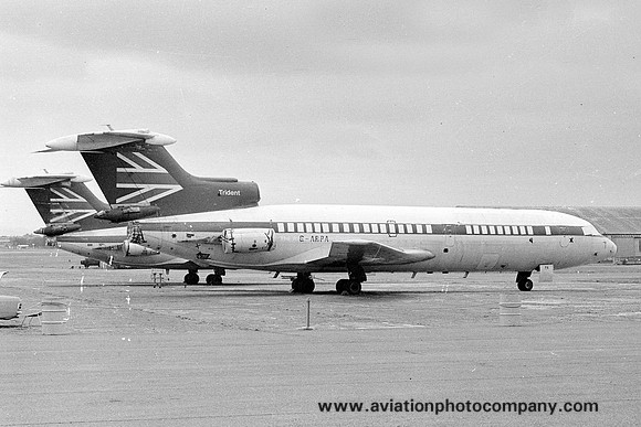 British European Airways Hawker Siddeley Trident 1C G-ARPA stored at Prestwick (1975)