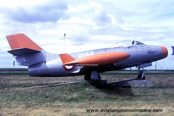 French Air Force Dassault Ouragan 84 displayed at Bloise (1970)