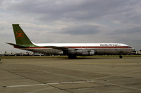Zambia Airways Boeing 707-321C 9J-AEQ at Heathrow (1979)