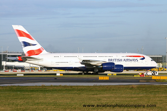 British Airways Airbus A380-800 G-XLEA at London Heathrow (2013)