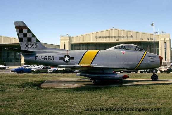 USAF North American F-86A Sabre 50-0653 displayed at Hickam AFB (1979)