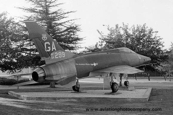 USAF North American F-100D Super Sabre 54-2299 displayed at George AFB (1979)