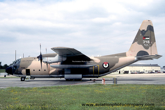 Jordanian Air Force 3 Squadron Lockheed C-130H Hercules 346 at IAT Fairford (1987)