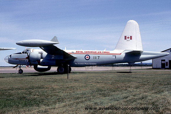 Royal Canadian Air Force Lockheed P-2V-7 (CP-122) Neptune 24117 displayed at Greenwood (1983)