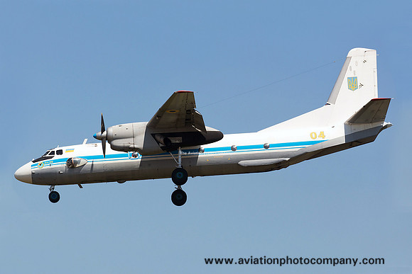 Ukranian Air Force Antonov An-26 04 yellow at the Kecskemet Airshow (2013)