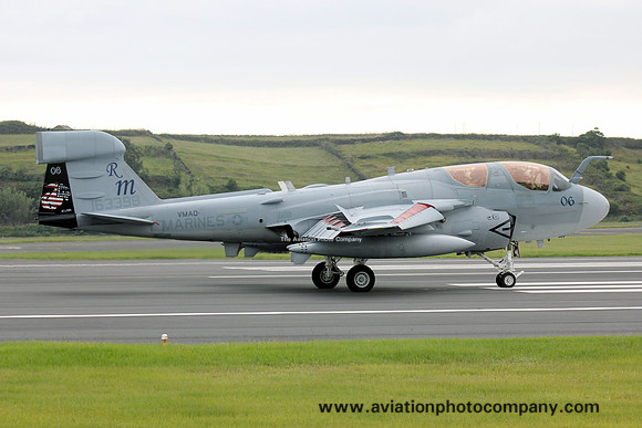 USMC VMAQ-4 Grumman EA-6B 163398/RM-06 at Lajes (2014)