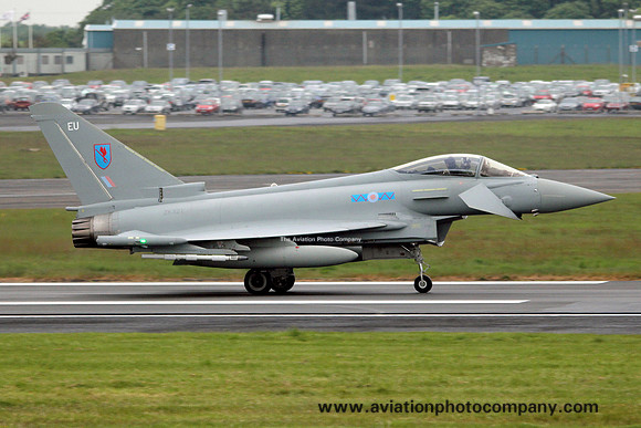 RAF 6 Squadron BAE Typhoon FGR.4 ZK321/EU at Prestwick (2012)