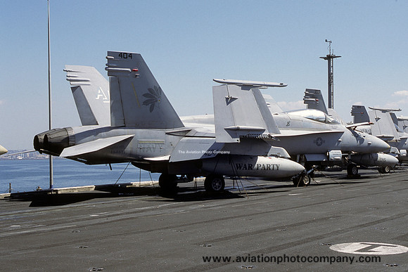 US Navy VFA-87 McDonnell Douglas F/A-18C Hornet 164671/AJ-404 on board USS Enterprise (2001)