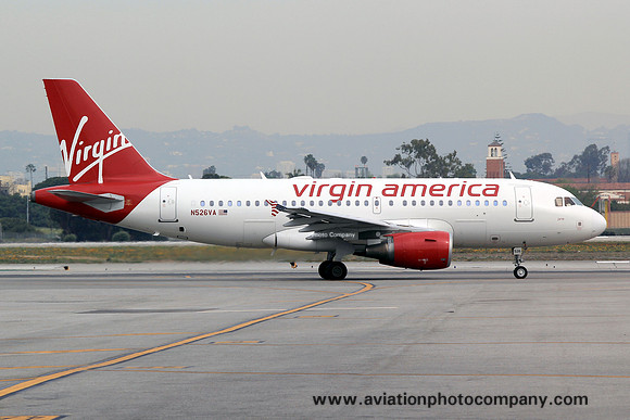 Virgin America Airbus A319-100 N526VA at Los Angeles IAP (2014)