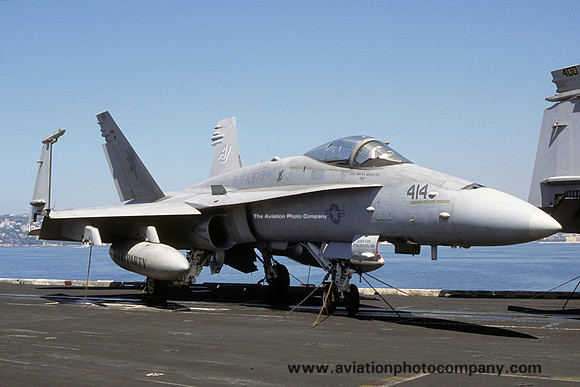 US Navy VFA-87 McDonnell Douglas F/A-18C Hornet 164631/AJ-414 on board USS Enterprise (2001)