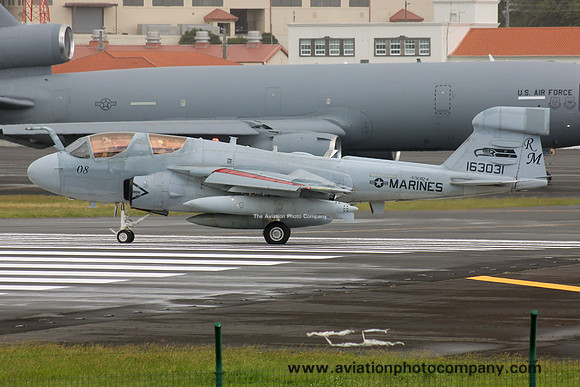 US Marines VMAQ-4 Grumman EA-6B Prowler 163031/RM-08 at Lajes (2016)