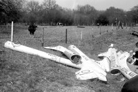 Royal Navy De Havilland Sea Venom FAW.21 tail booms at Lasham