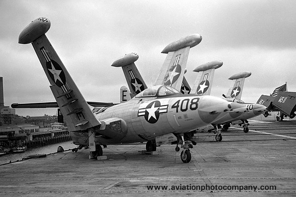 US Navy Grumman F9F-5 Panther "E-408" on USS Antietam (1953)